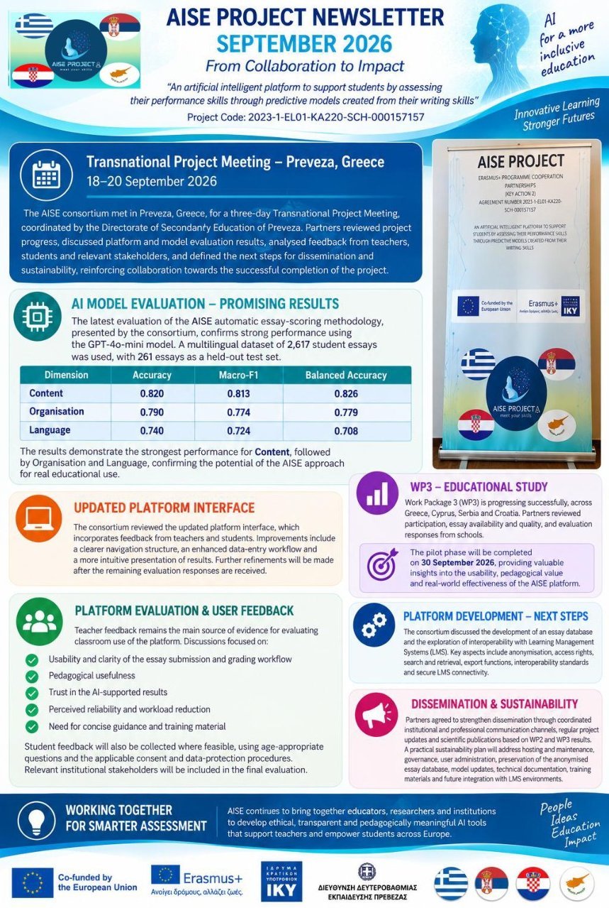 Read more about the article AISE Project Newsletter – September 2026